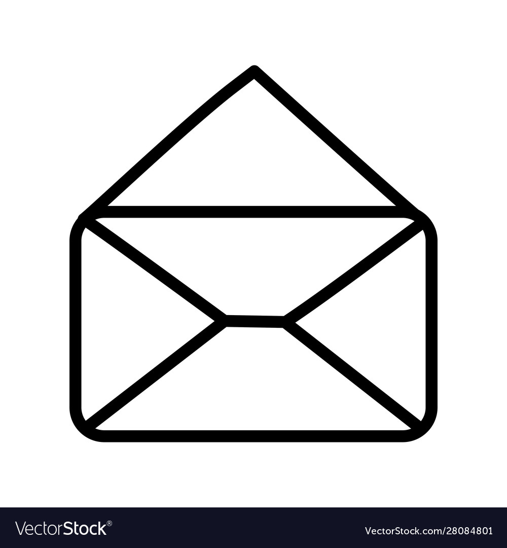 Open envelope message mail icon thick line