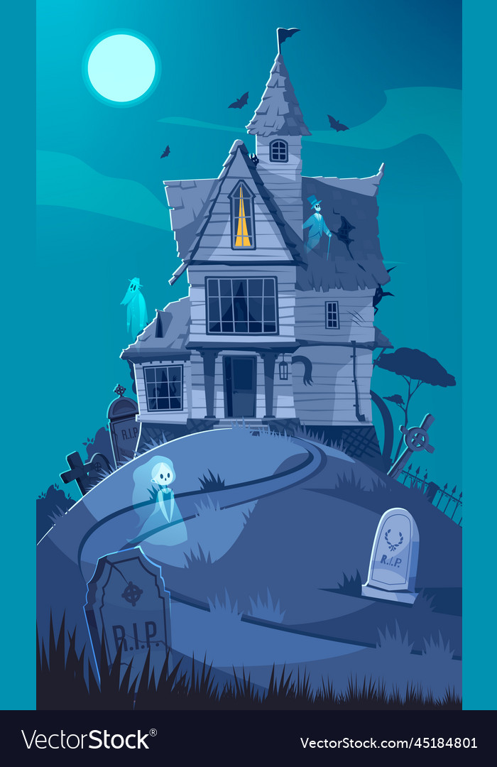 Scary horror house Royalty Free Vector Image - VectorStock Scary horror house Royalty Free Vector Image - VectorStock