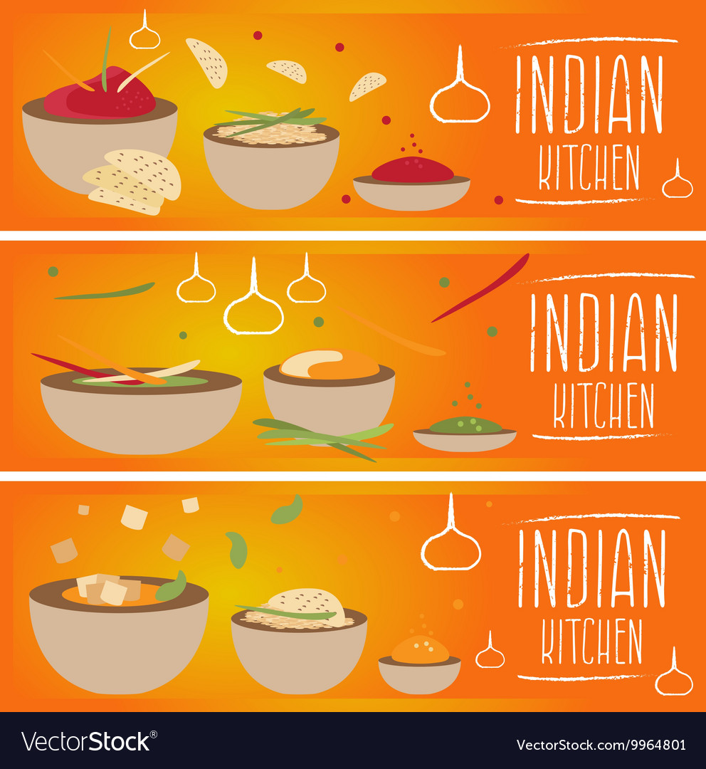 Set banners for theme indian cuisine