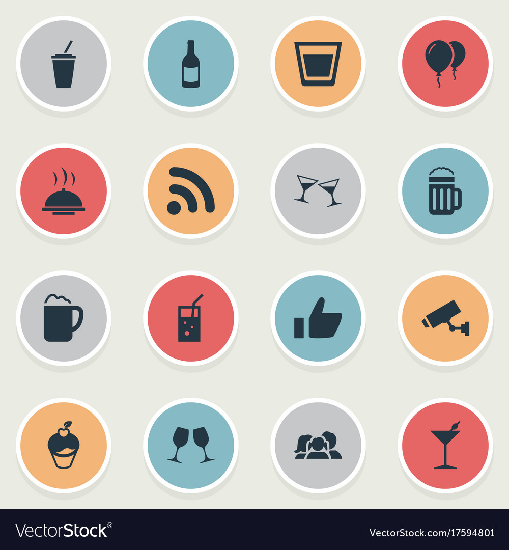 Set of simple cafe icons