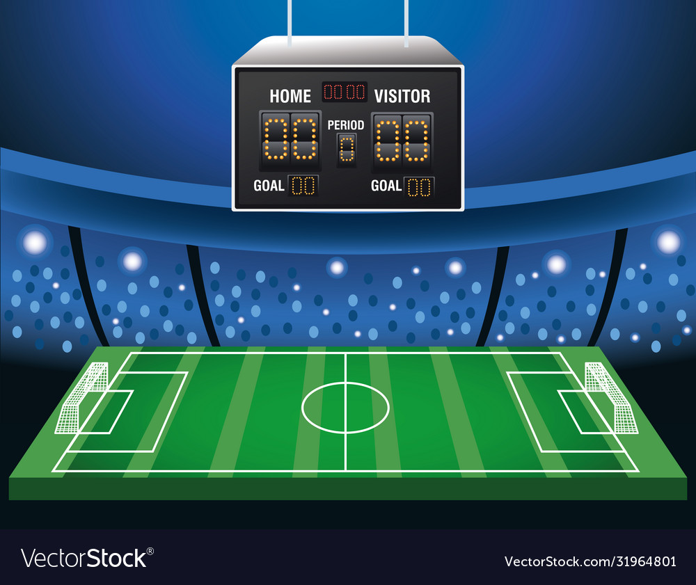 Soccer cup tournament poster with scoreboard