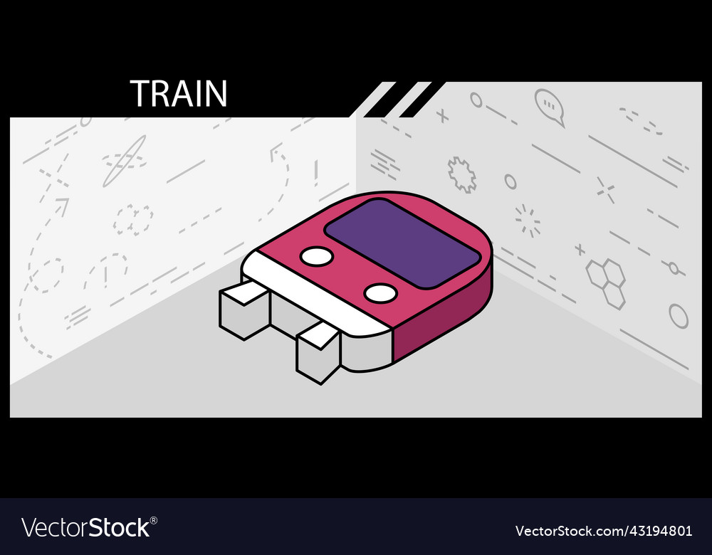 Train isometric design icon web 3d colorful vector image Train isometric design icon web 3d colorful
