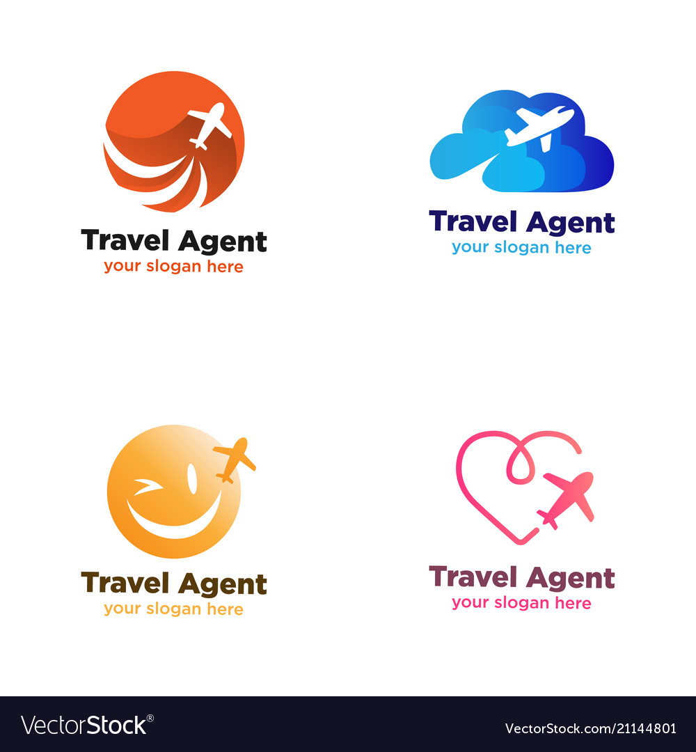 Travel agent logo with plane symbol Royalty Free Vector