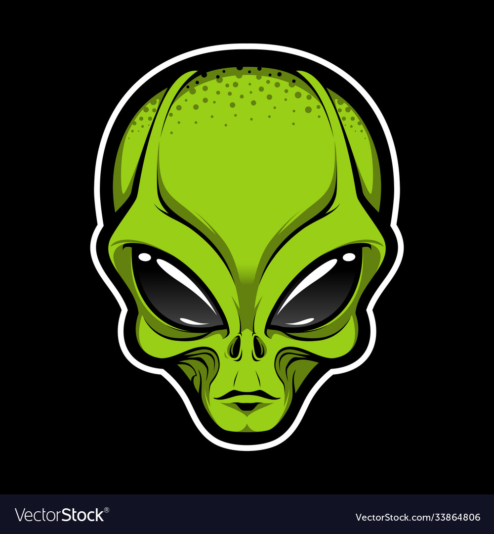 Alien face tee stump humanoid martian head print Vector Image