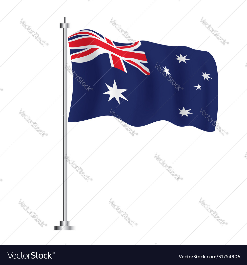 Australian flag isolated wave australia Royalty Free Vector