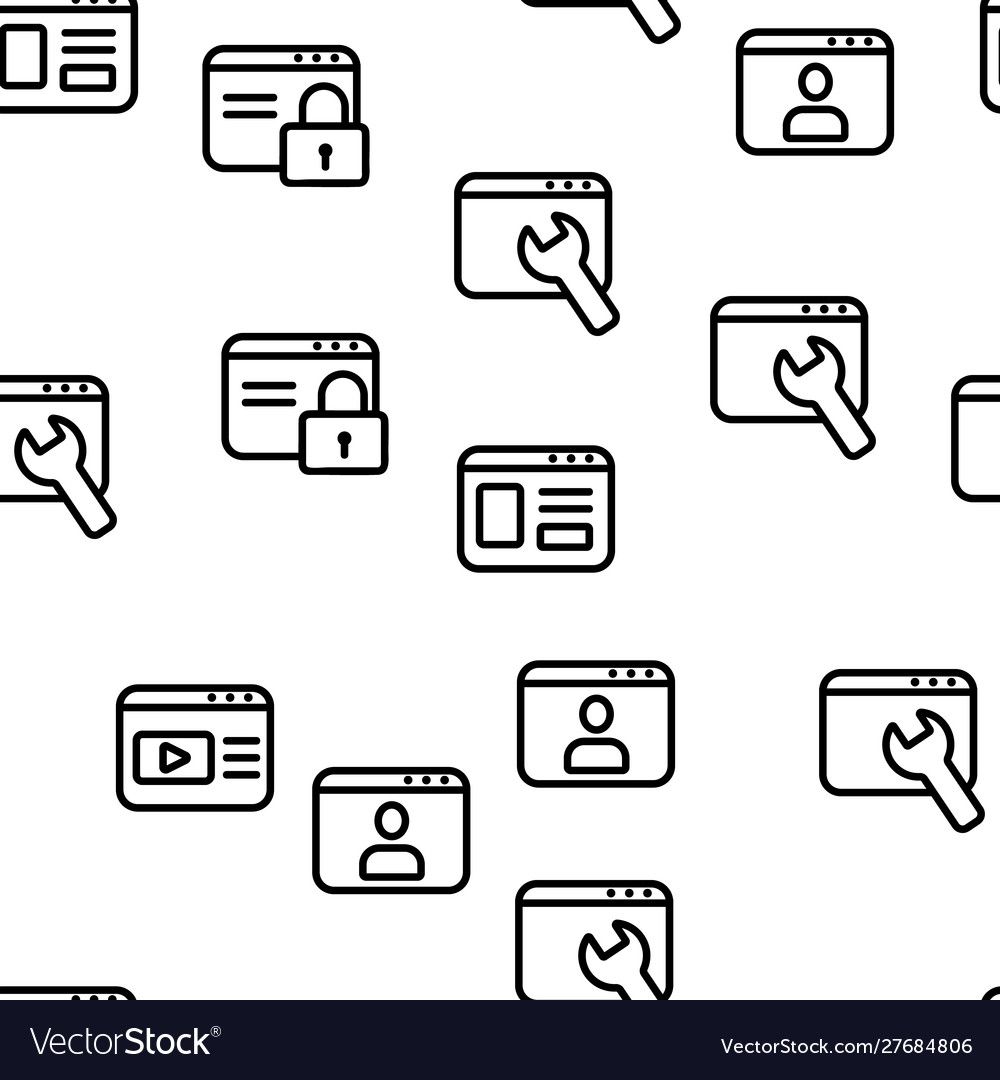Browser internet web site pages seamless vector image Browser internet web site pages seamless