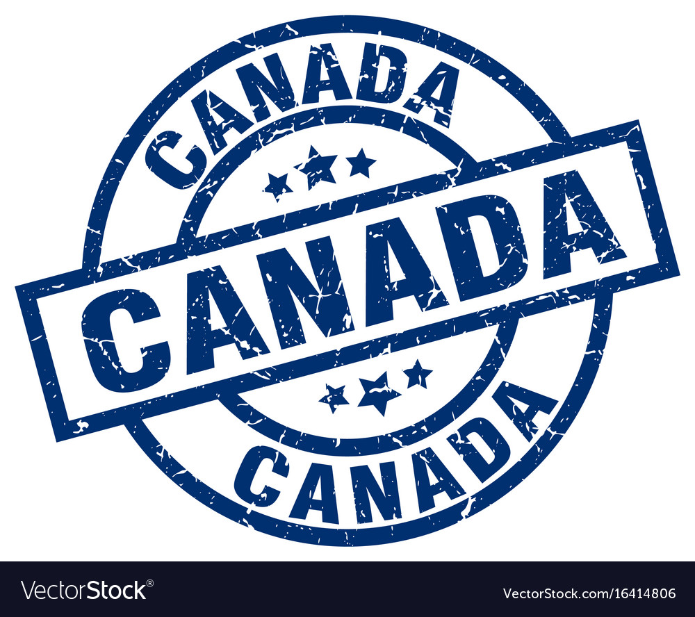 Canada blue round grunge stamp