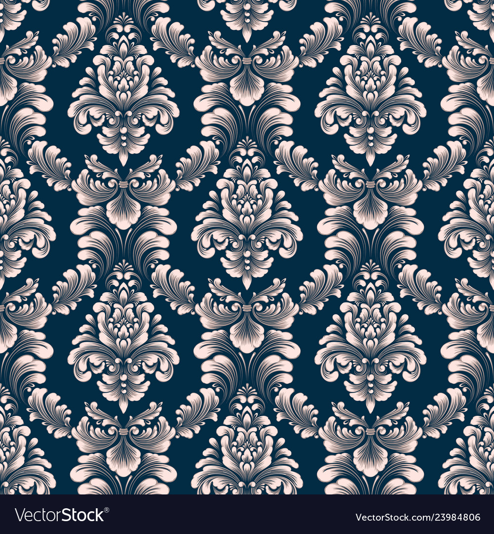Damask seamless pattern background vector image Damask seamless pattern background