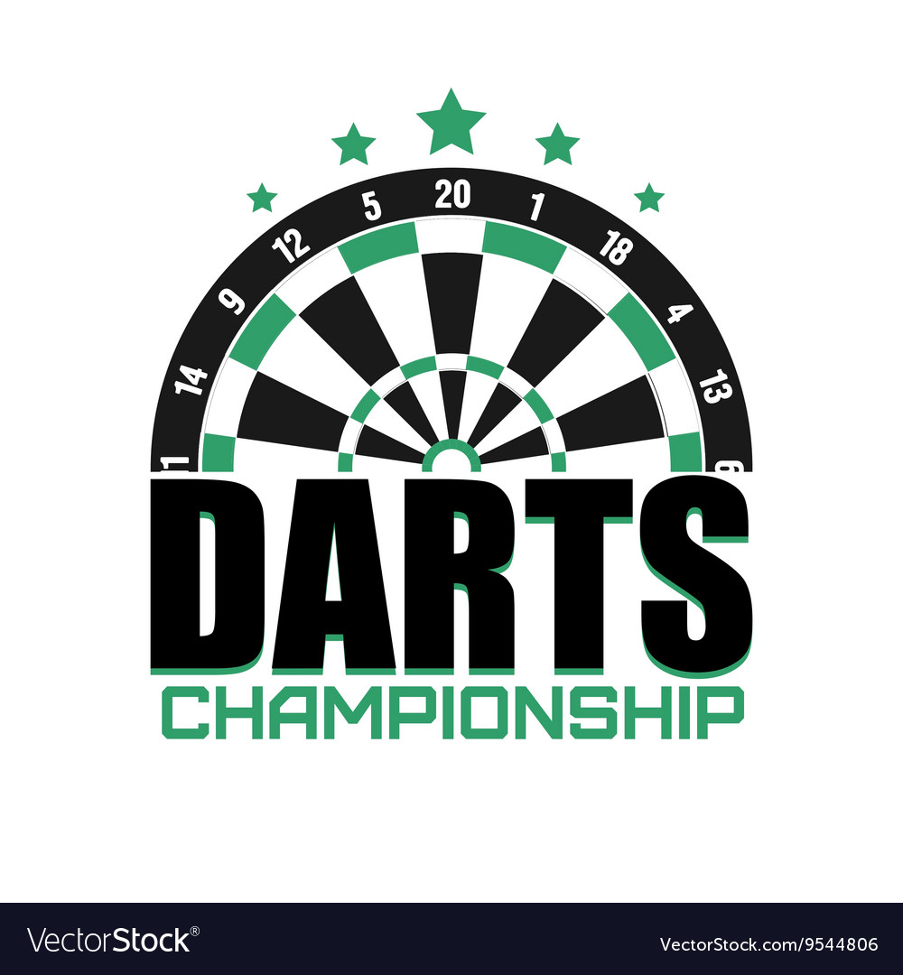 Darts label badge logo sporting symbols Royalty Free Vector