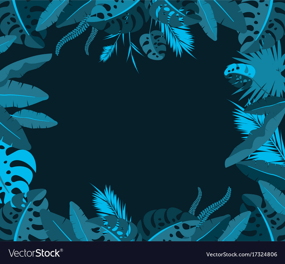 Frame with tropical jungle leaves Royalty Free Vector Image