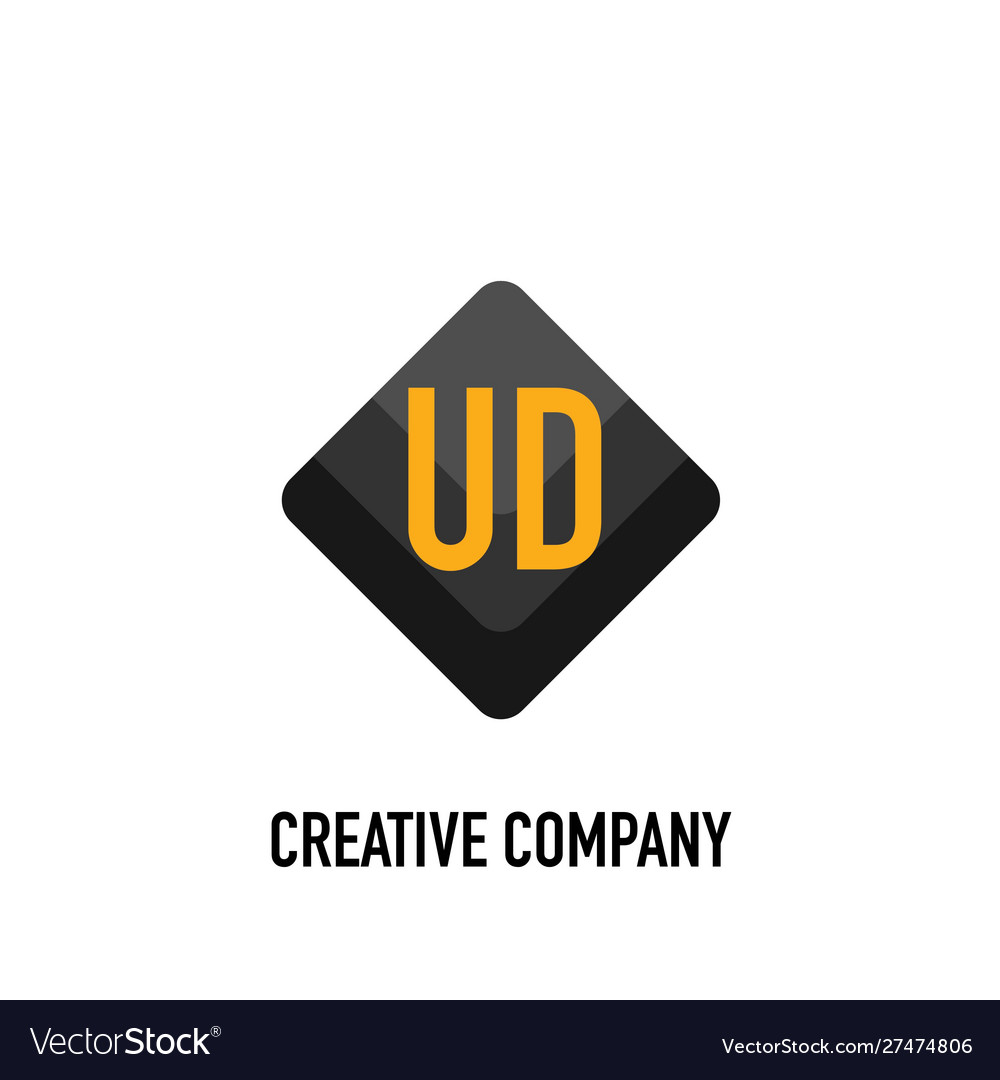 Initial letter ud black creative design logo