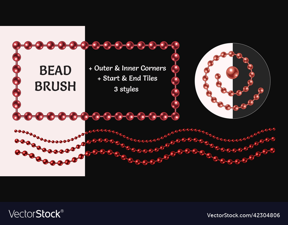 Pattern brush with striong of bright red beads