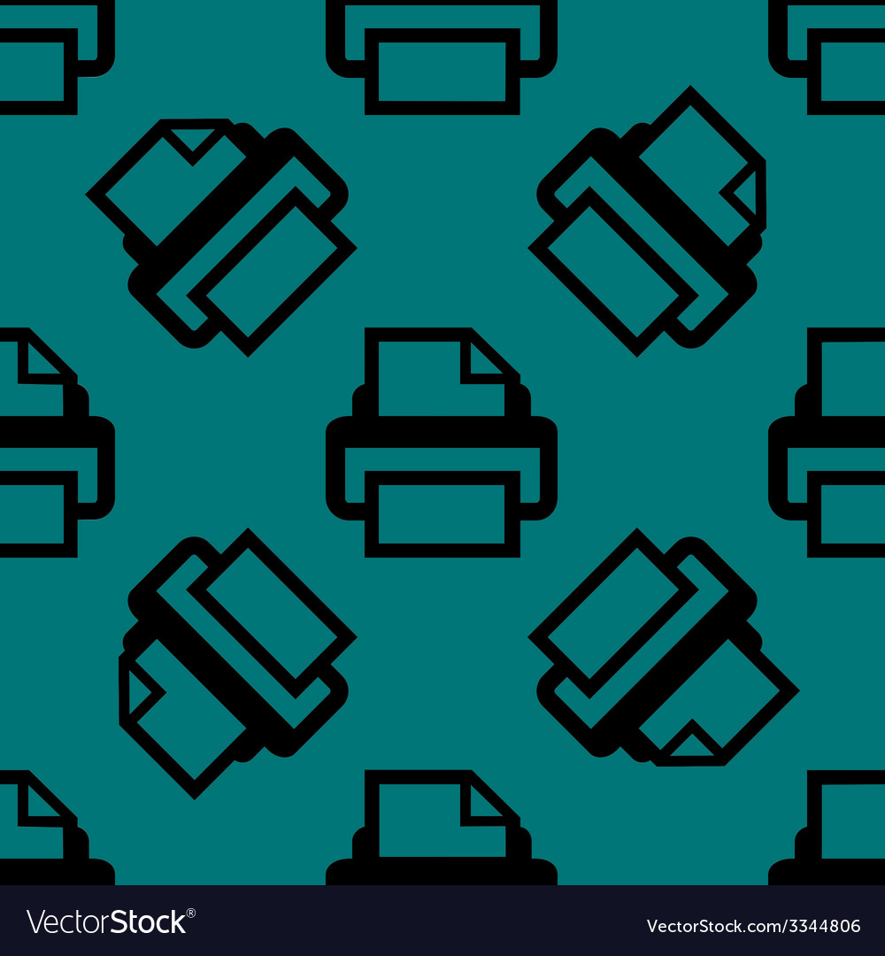 Printer web icon flat design seamless pattern