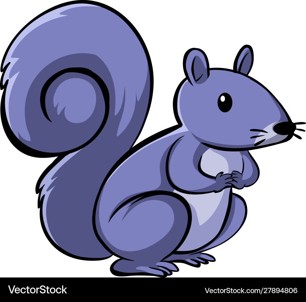 Purple squirrel on white background Royalty Free Vector