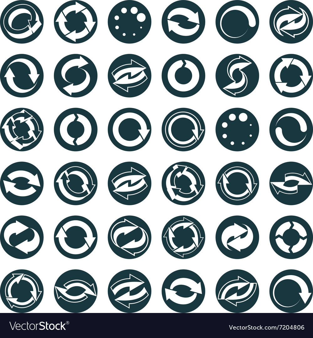 Reload icons isolated on white background set loop