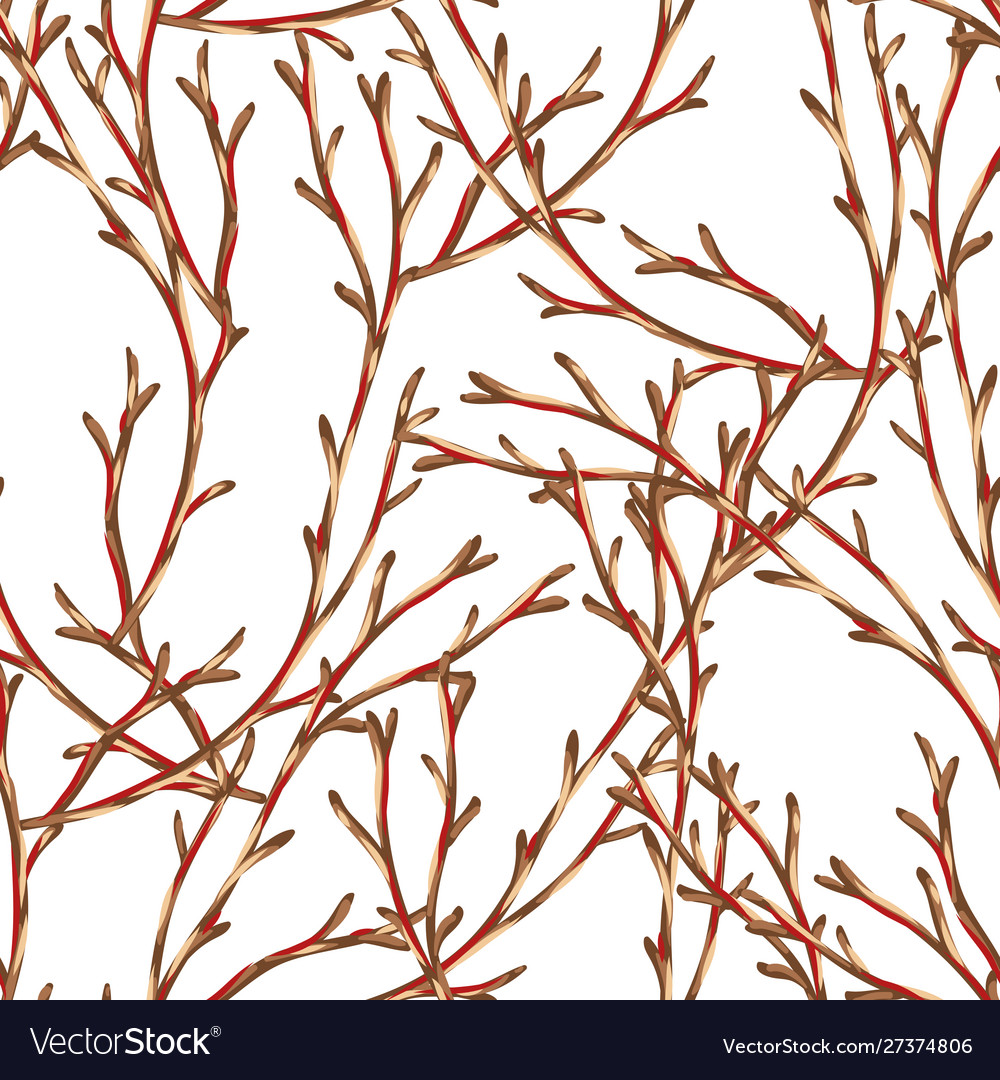 Seamless pattern with dry branches