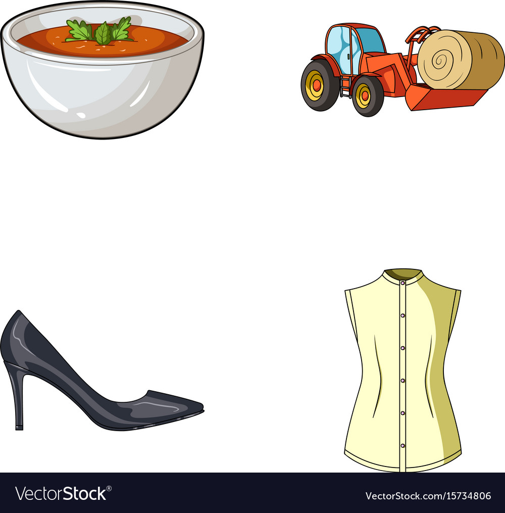 Sewing food and other web icon in cartoon style