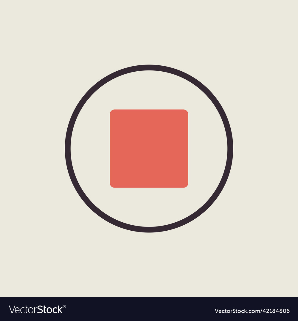 Stop button icon graph symbol for music