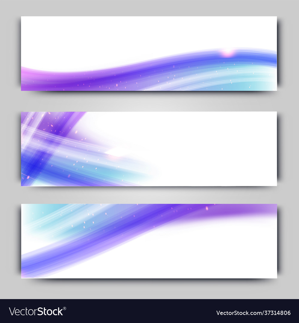 Website headers or banners set with waves