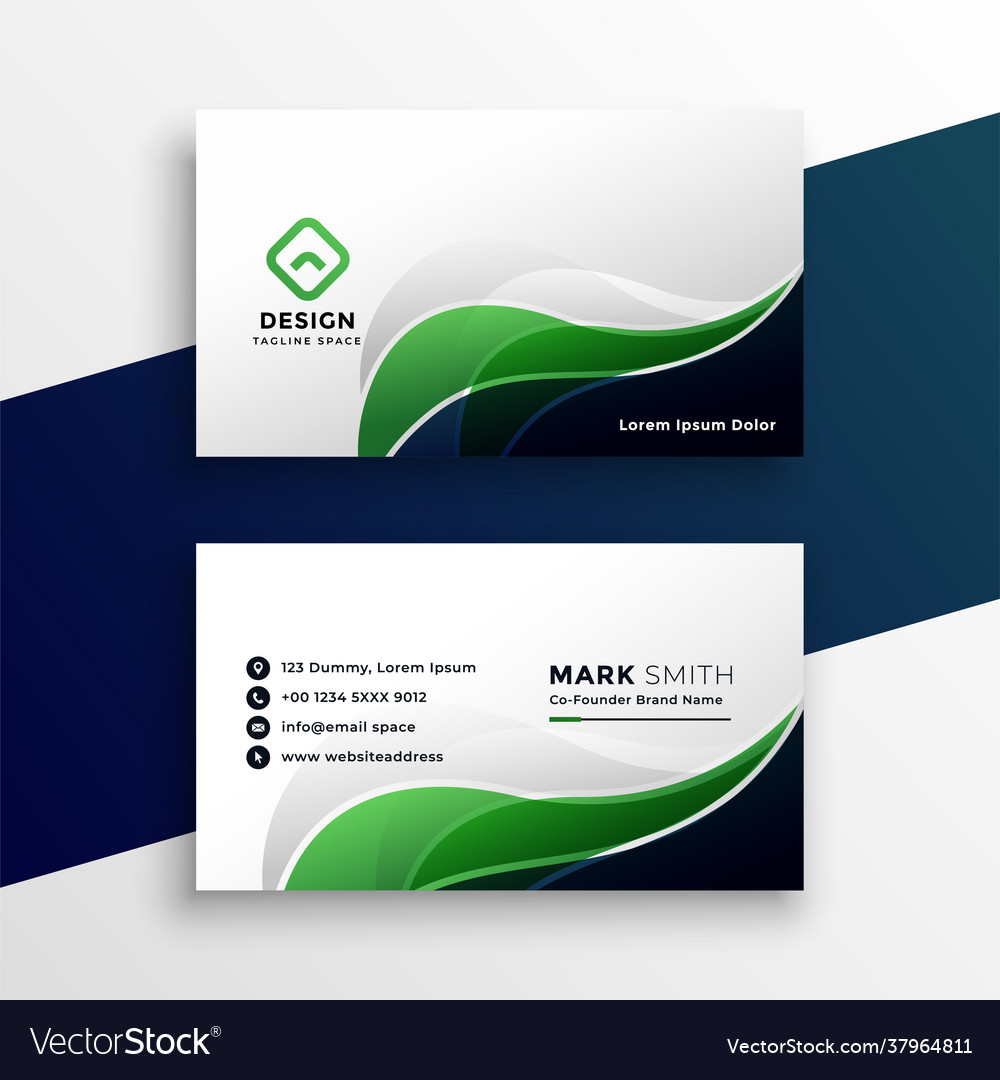 Abstract green visiting card design template Vector Image