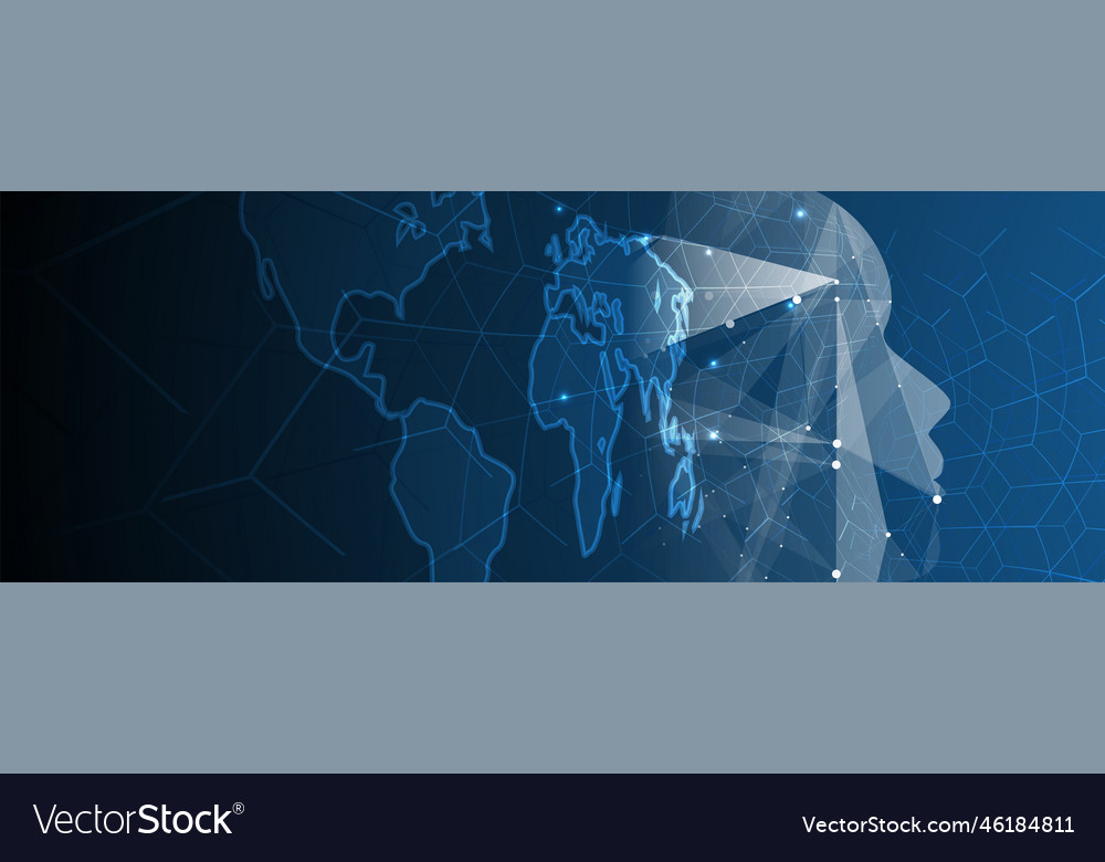 Artificial intelligence technology web background vector image Artificial intelligence technology web background