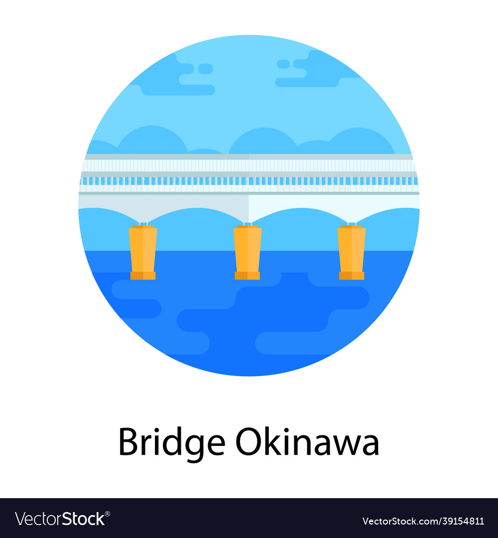 Bridge okinawa Royalty Free Vector Image - VectorStock