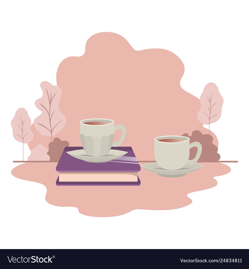 Cup coffee with book isolated icon