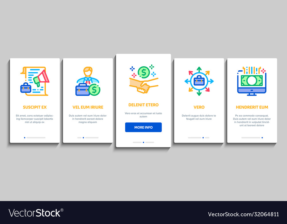 Entrepreneur business onboarding elements icons