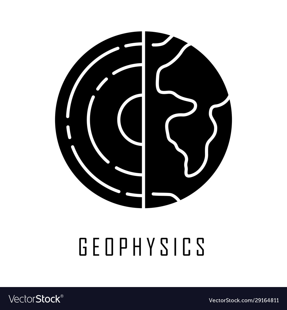 Geophysics glyph icon study earth crust and Vector Image