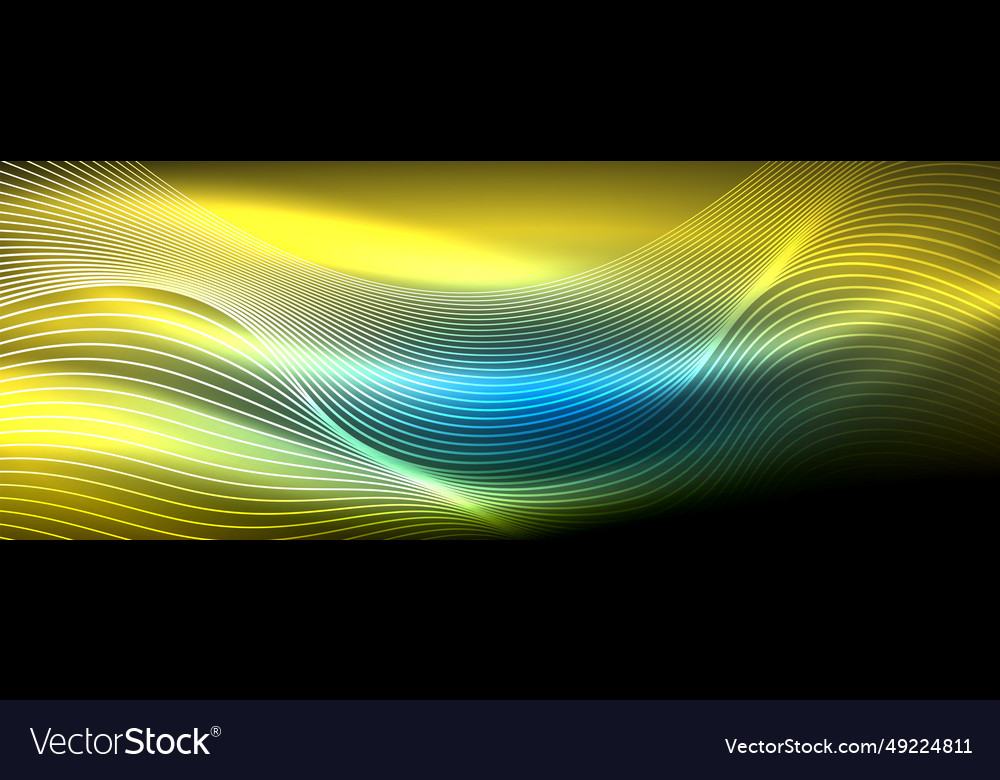 Glowing neon wave abstract background - vibrant