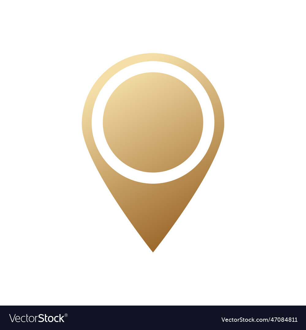 Golden map pin gold pointer