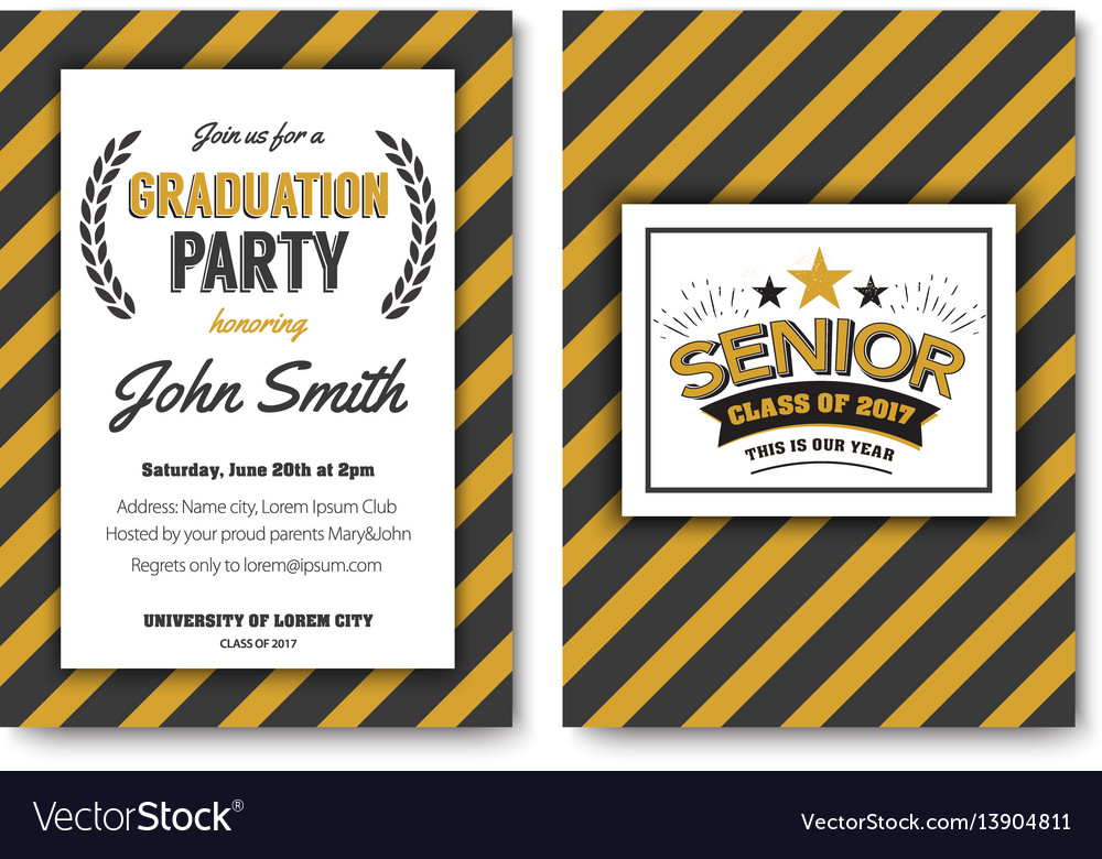 Graduation Party Template Invitation Royalty Free Vector Graduation Party Template Invitation