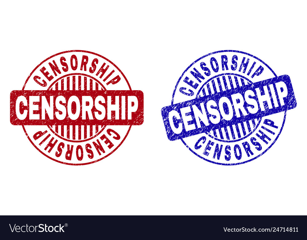 Grunge censorship scratched round watermarks vector image Grunge censorship scratched round watermarks