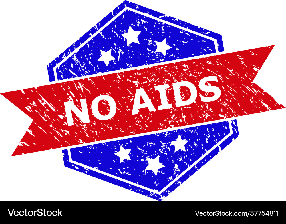 Hexagon bicolor no aids rubber stamp with distress
