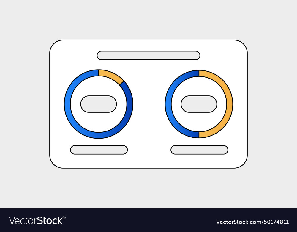 Infographic with dual pie chart Royalty Free Vector Image