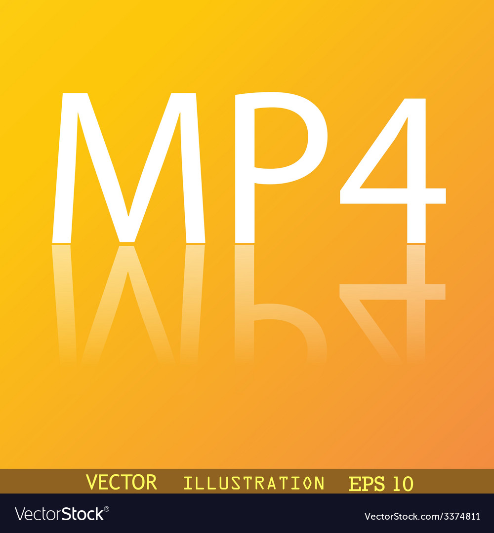 Mpeg4 Video Format Icon Symbol Flat Modern Web Vector Image