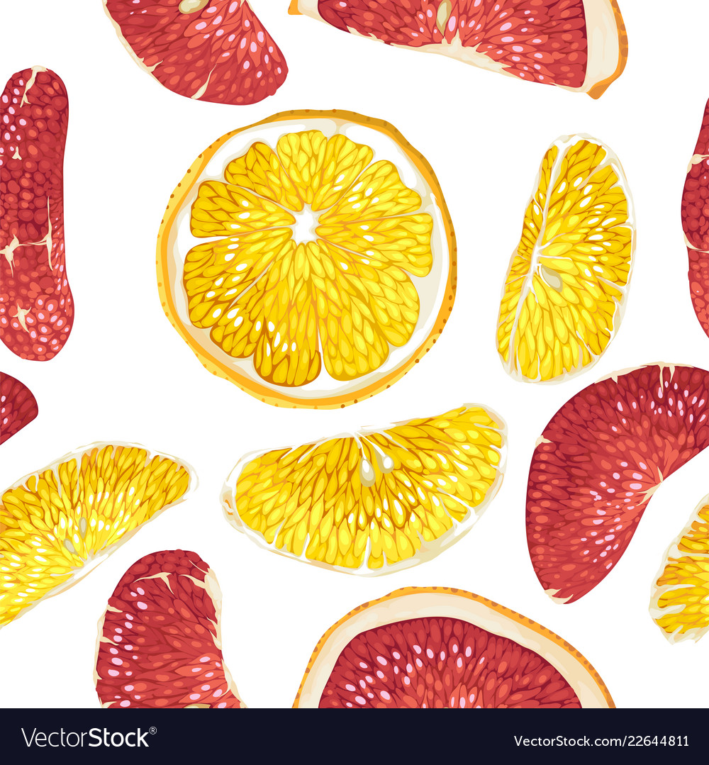 Seamless pattern in with citrus fruit slices