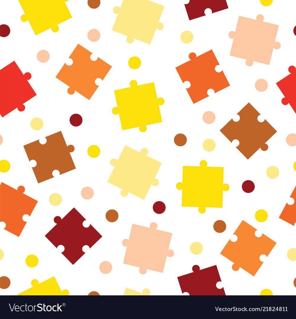 Seamless tileable pattern with puzzle pieces