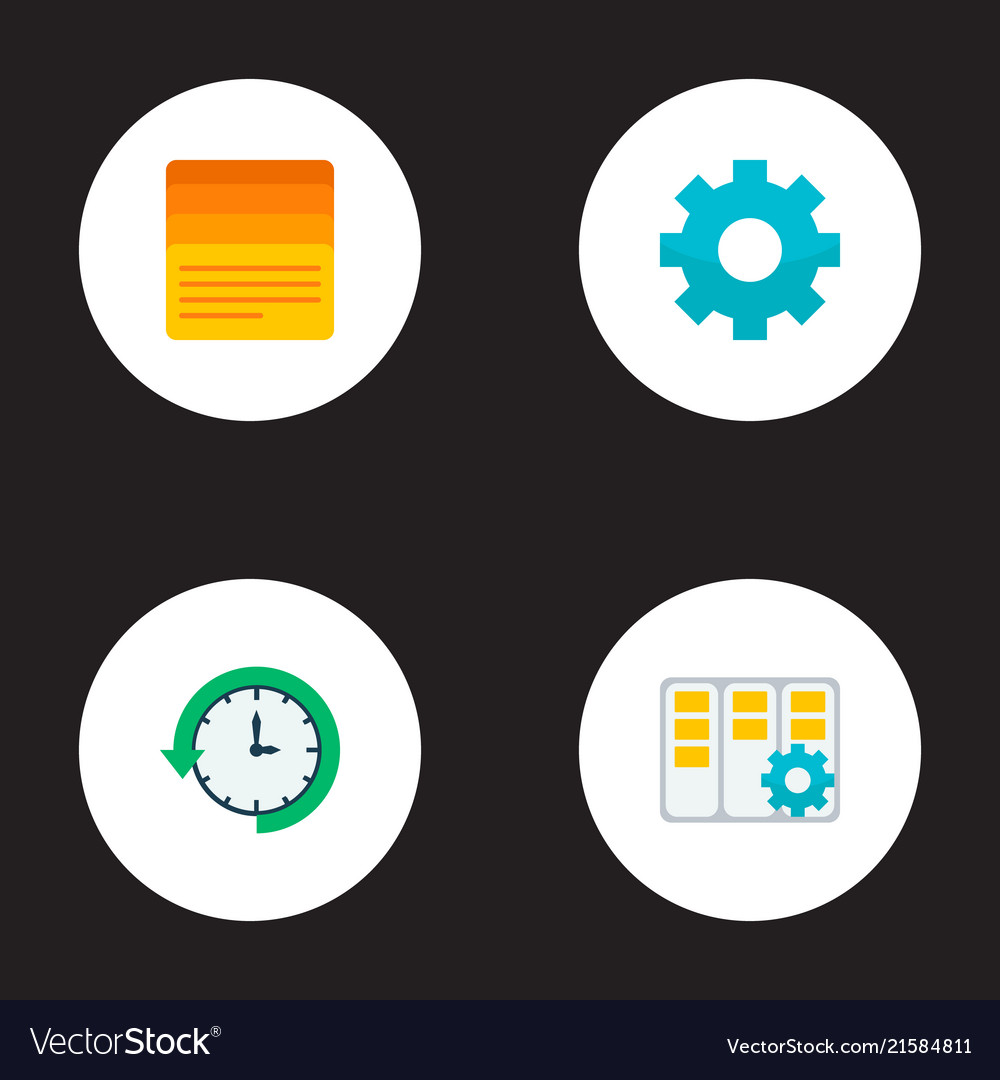 Set task manager icons flat style symbols vector image Set task manager icons flat style symbols