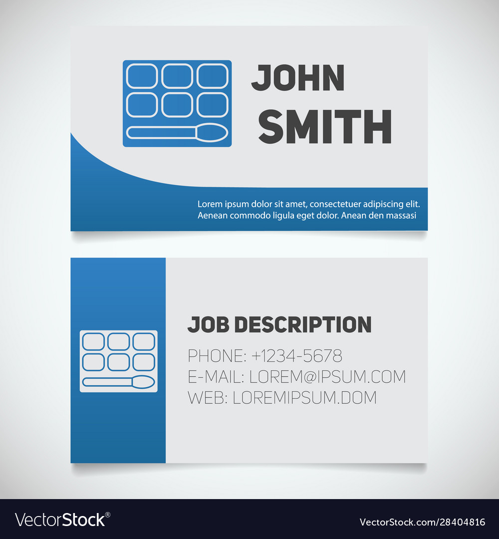 Business card print template with eye shadow logo