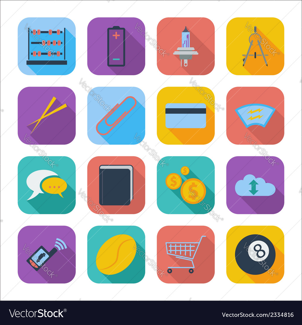 Color flat icons 6 Royalty Free Vector Image - VectorStock