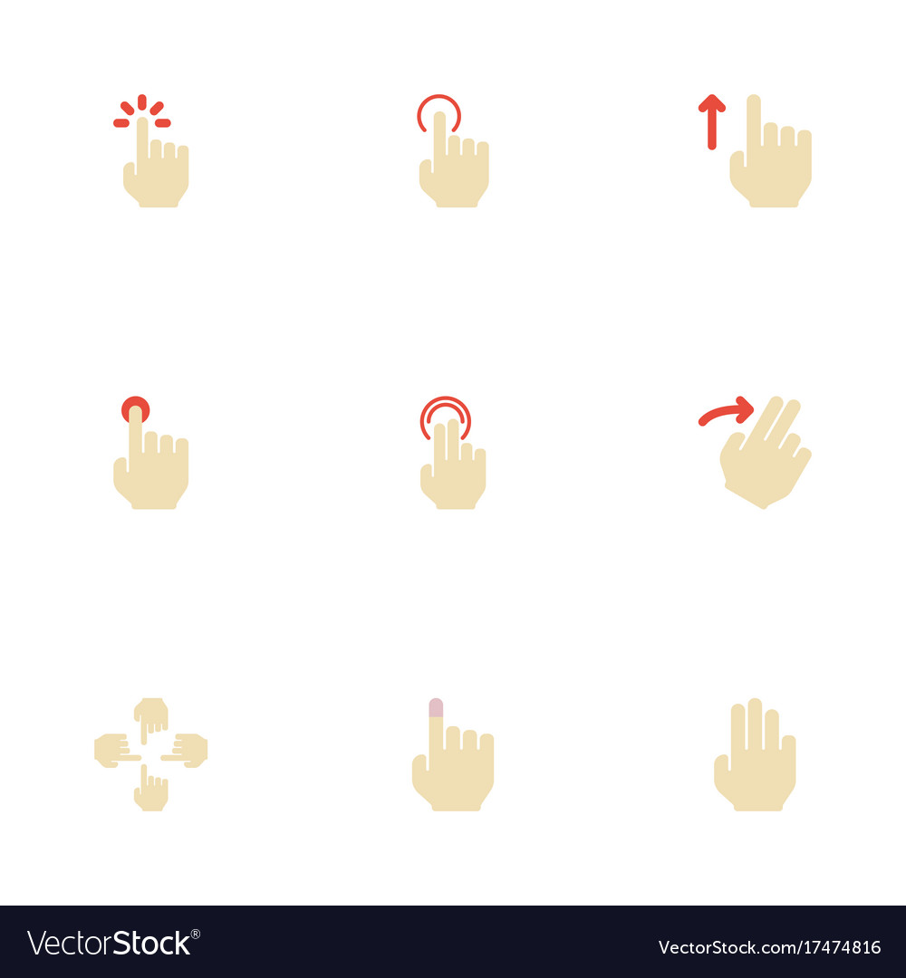 Flat icons touchscreen nudge double click