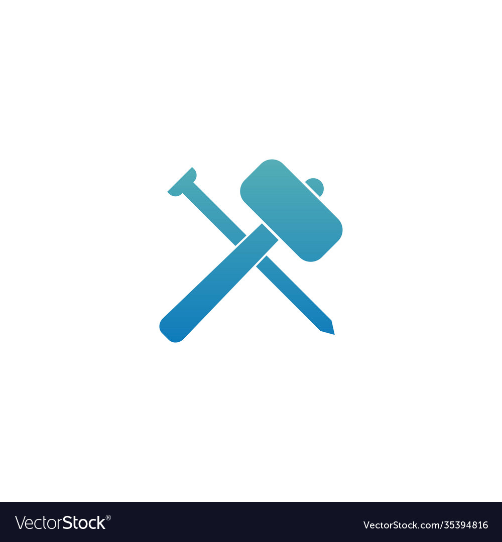 Hammer Icon Logo Design Vorlage