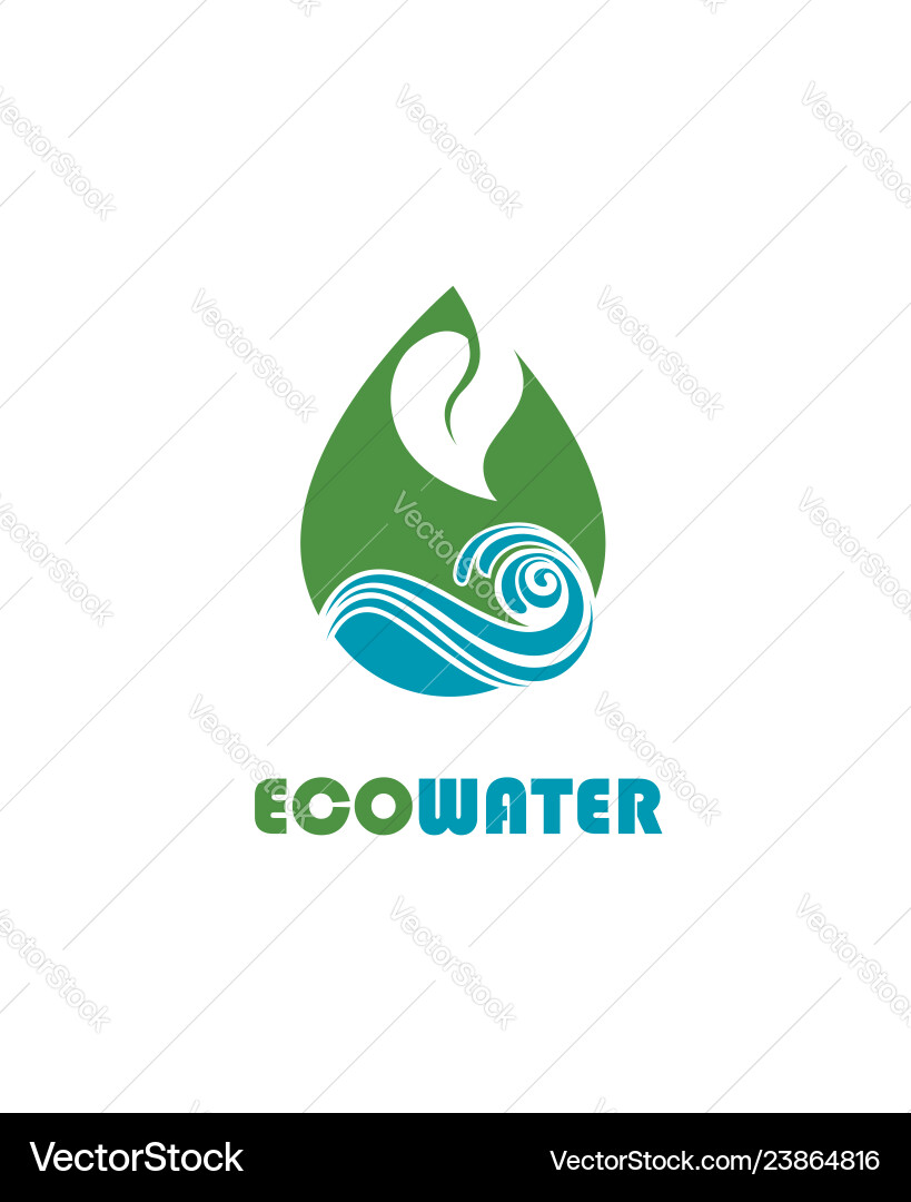 Leaf with water drop Royalty Free Vector Image