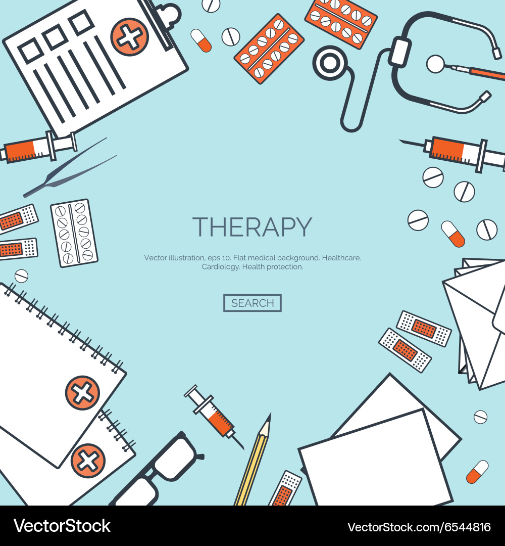 Lined flat medical Royalty Free Vector Image - VectorStock