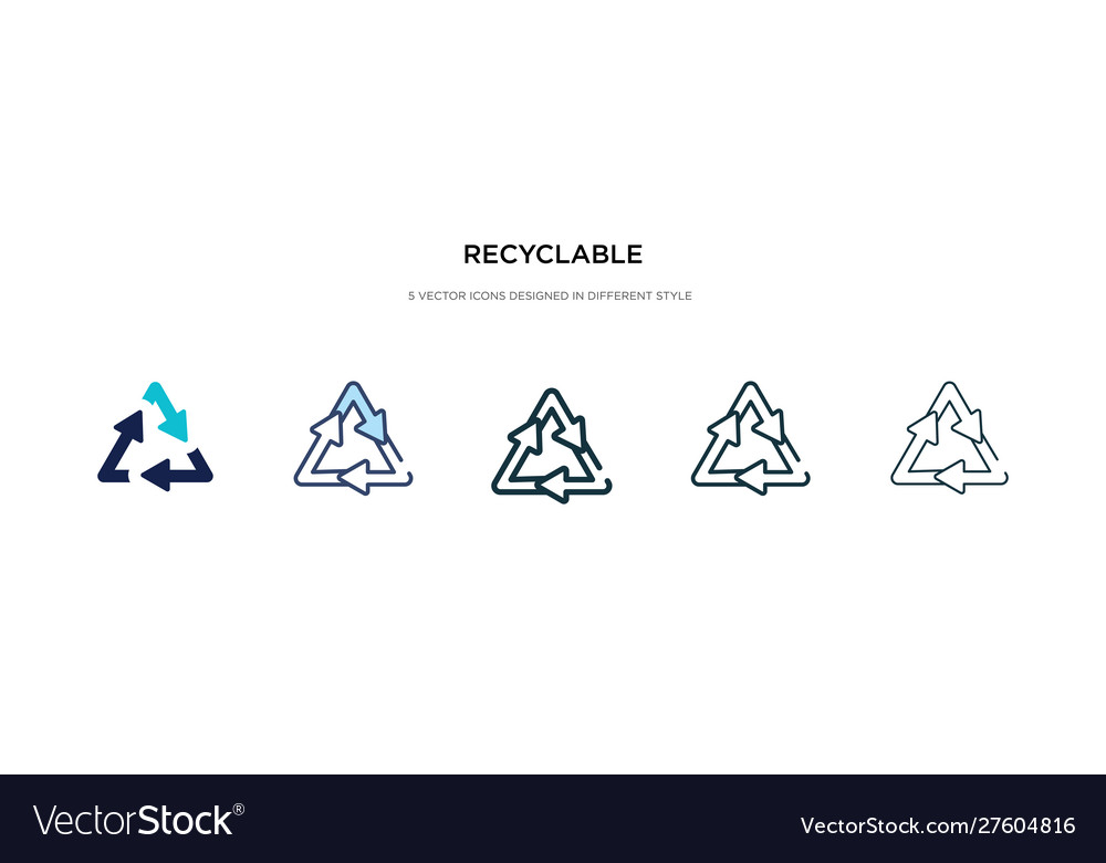 Recyclable icon in different style two colored