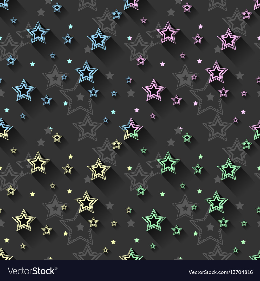 Star seamless patterns set