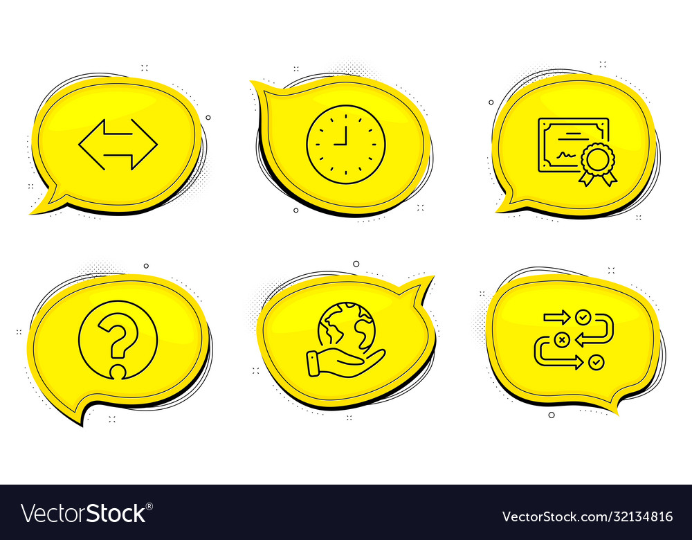 Survey progress clock and sync icons set vector image Survey progress clock and sync icons set