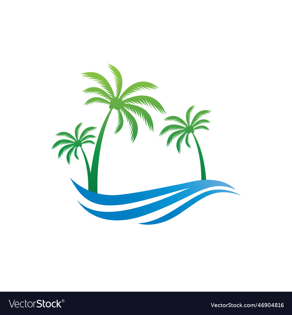 Tropical island design template Royalty Free Vector Image