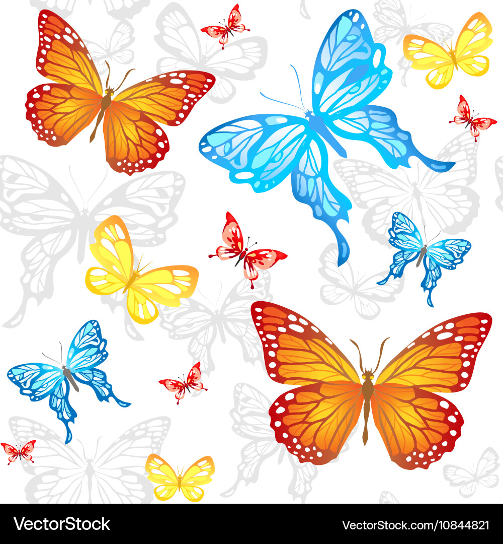 Butterflies seamless pattern Royalty Free Vector Image
